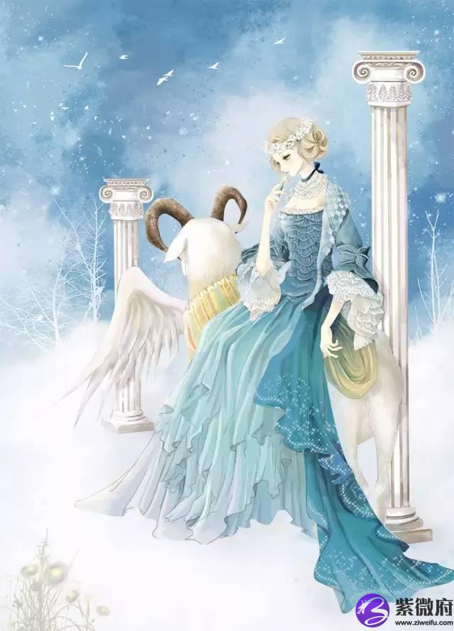 12星座美女绘画